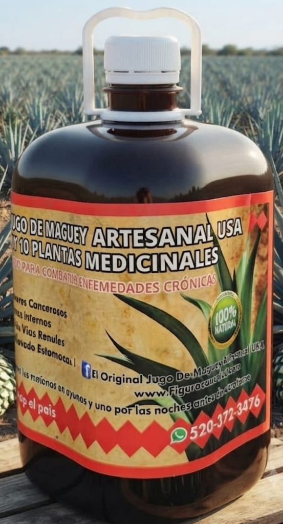 EL ORIGNAL JUGO DE MAGUEY ARTESANAL CON SABILA Y 10 PLANTAS MEDICINALES