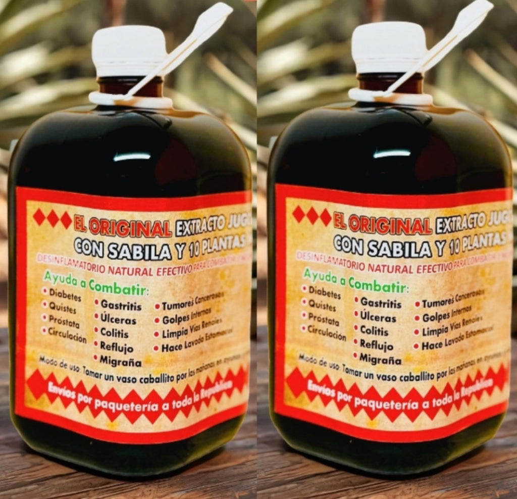 EL ORIGINAL JUGO DE MAGUEY ARTESANAL CON SABILA Y 10 PLANTAS MEDICINALES